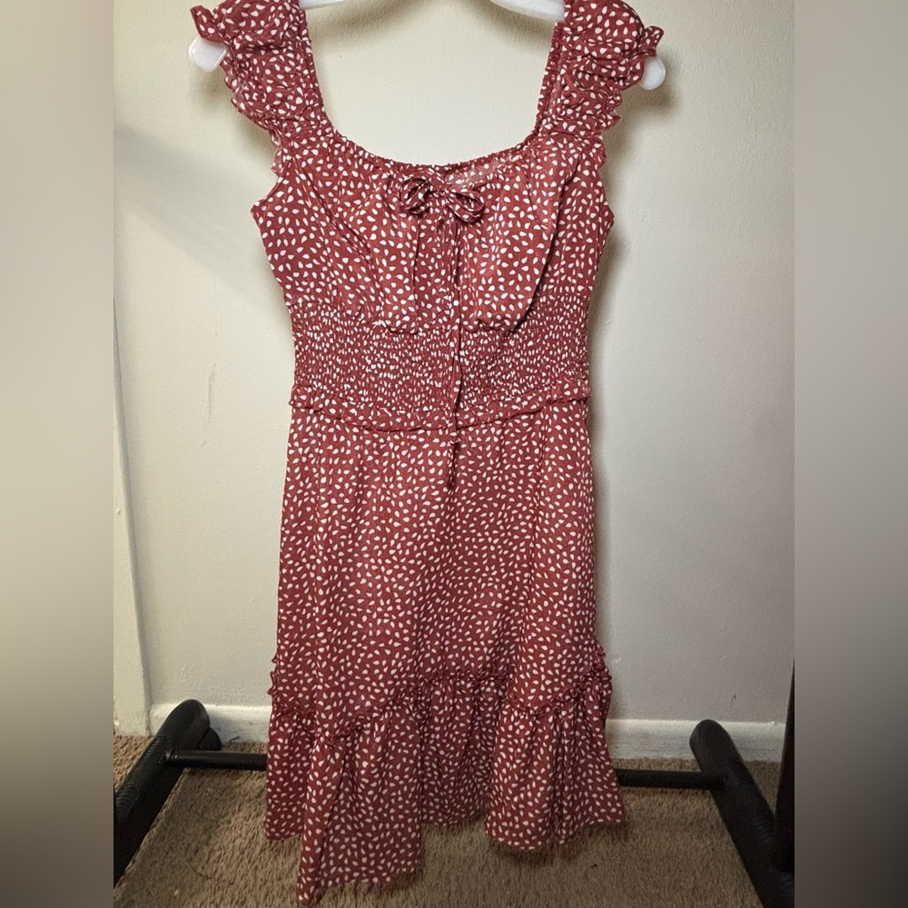 Amazon Red Polka Dot Midi Dress